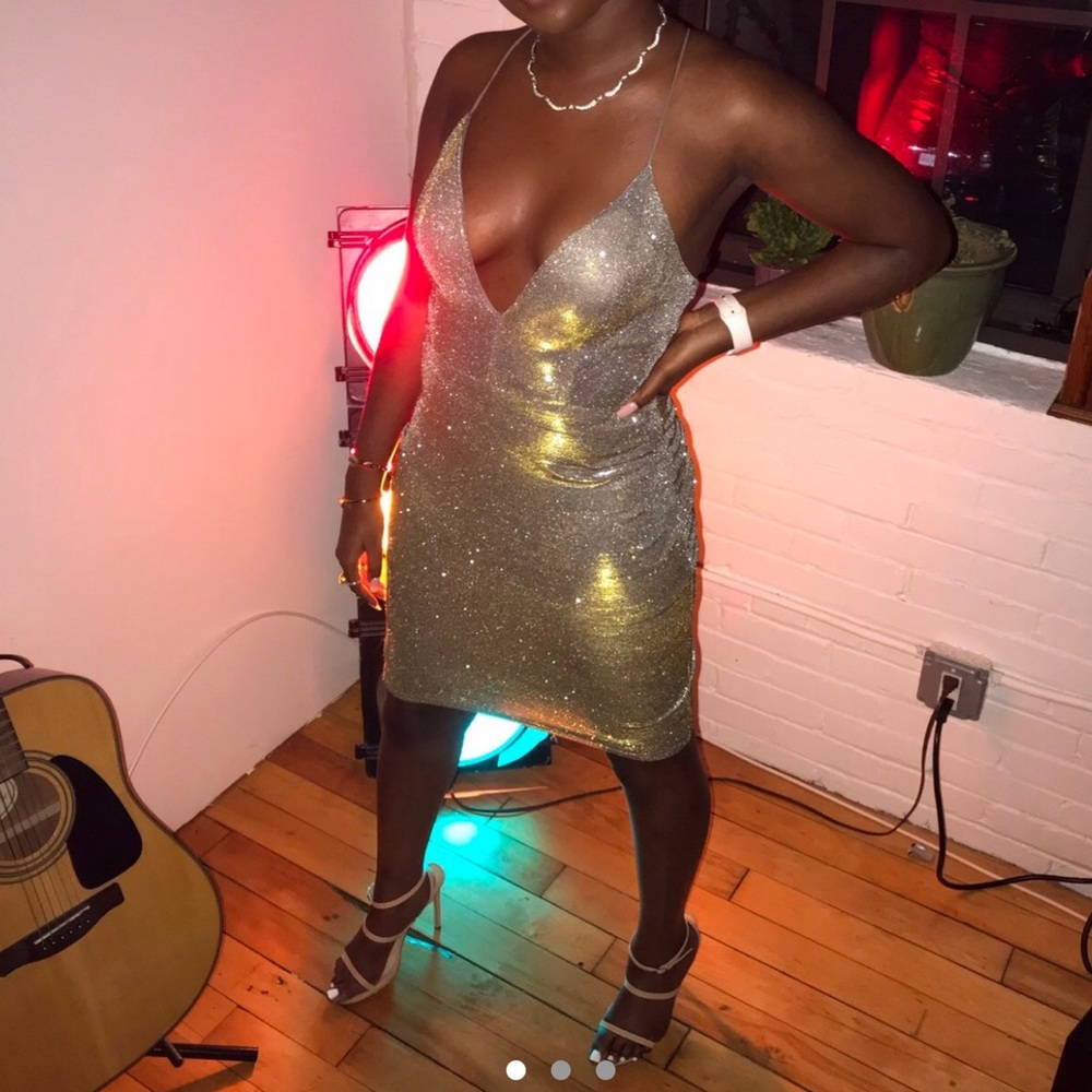 Silver Sparkly Bodycon Dress